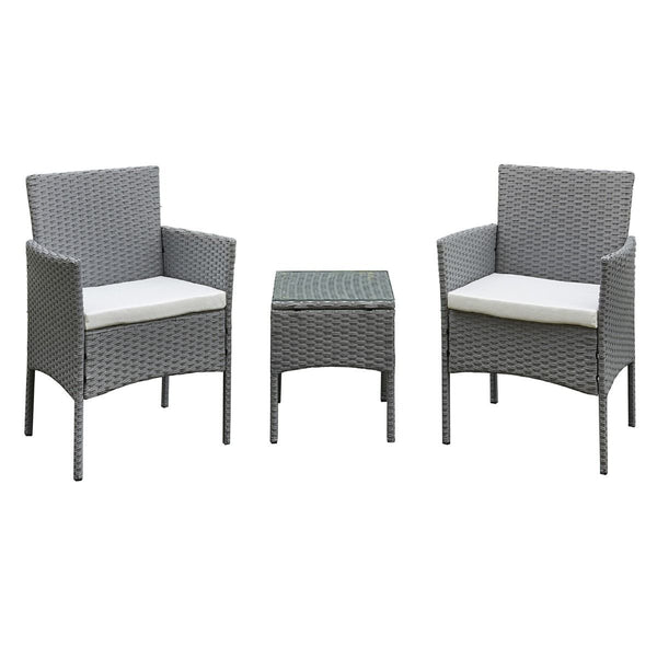 Antigua Rattan 2 Seat Tea for Two Set in Grey