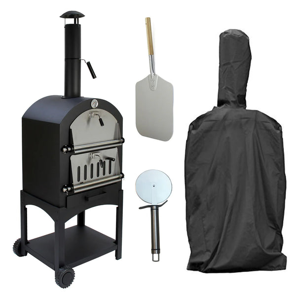 KuKoo Outdoor Pizza Oven & Cover with FREE Pizza Cutter & Pizza Stone