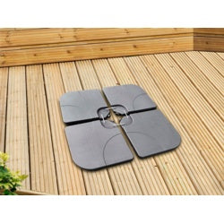 Pagoda Plastic Parasol Base (15L) 4 Piece - 50 x 50 x 7.5cm