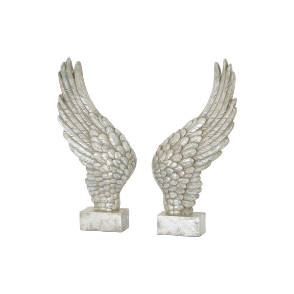 Angel Wings Antique Ornament - Large Freestanding with Silver Finish