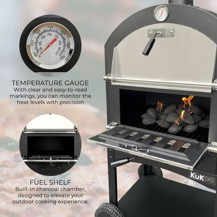 KuKoo Outdoor Pizza Oven with BBQ and Smoker