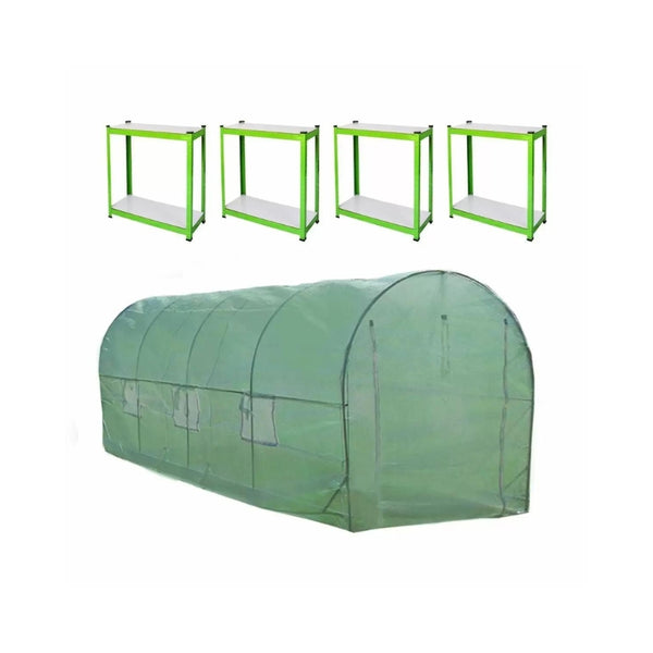 Polytunnel Greenhouse 25mm - 100% Waterproof with Racking