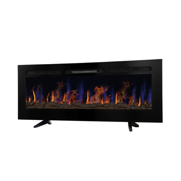 Electric Inset Fireplace with Black Framed Tempered Glass - 50”