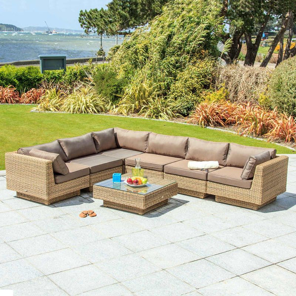 Chicago Rattan 6 Seater Deluxe Modular Lounge Set in 4 Seasons