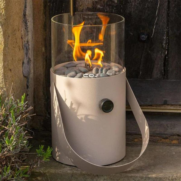 Blaze Taupe Fire Lantern with Handle