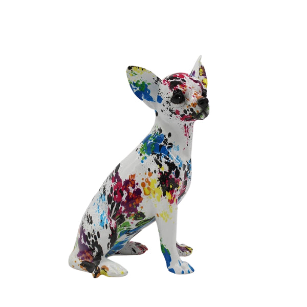 Colourful Paint Splat Chihuahua Ornament