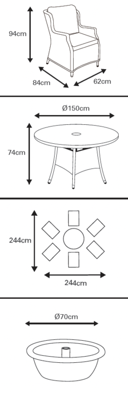 Pagoda Verona Deluxe Dining Set