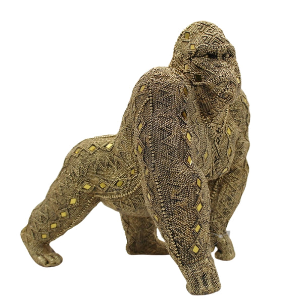 Gold Gorilla Indoor Animal Ornament