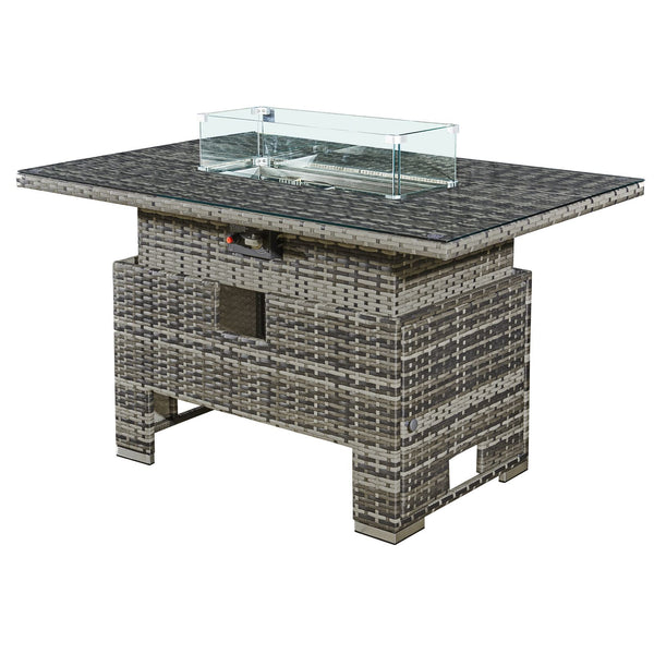 Royal Fire™ Icarus Rattan Rising Firepit Table in Walnut Grey