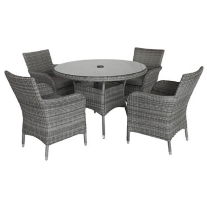 Monaco Stone 4 Seat Dining Set with 2.2m Parasol