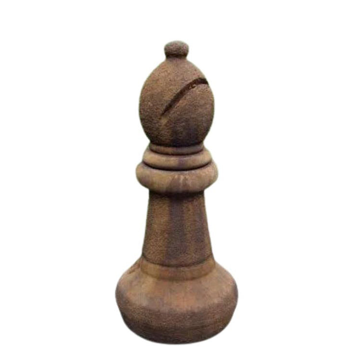 Lucas Stone Bishop Chess Piece Rust