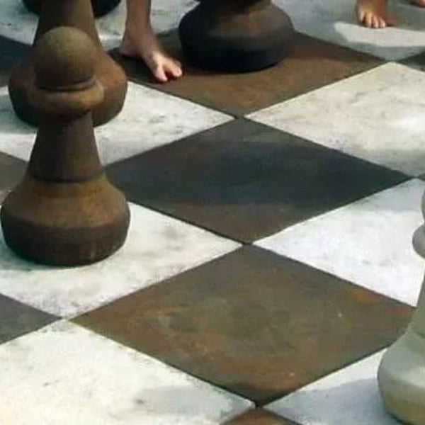 Lucas Stone Square Chess Board Rust