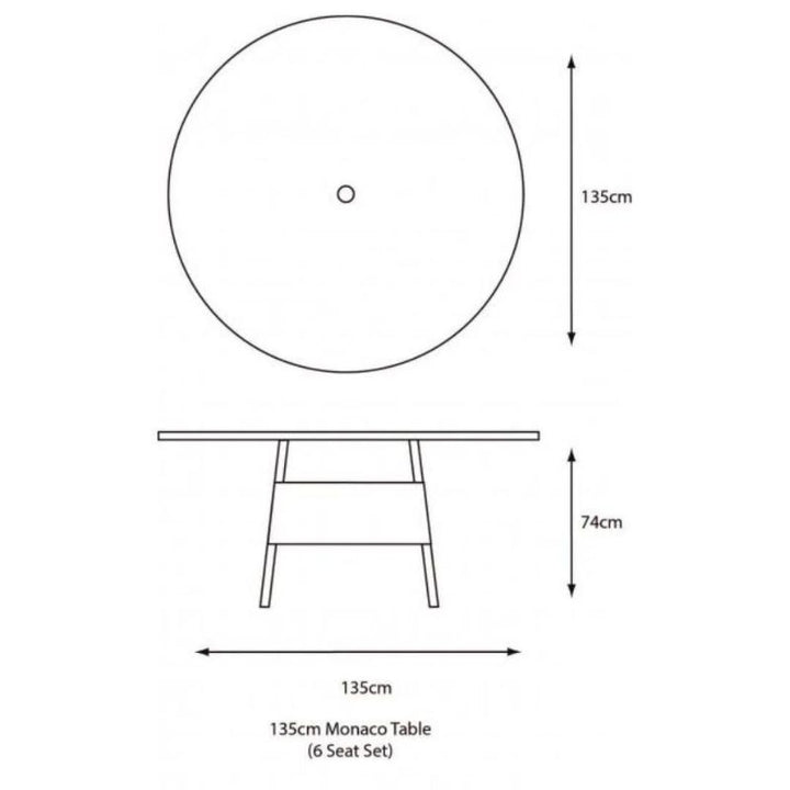 Monaco Stone 6 Seat Dining Set with Parasol