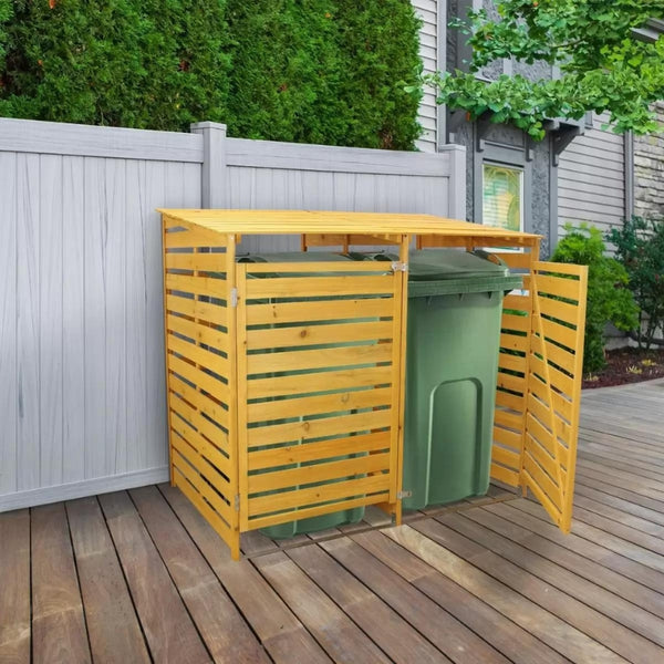 Double Wooden Wheelie Bin Storage for 2 x 240 Litre Bins