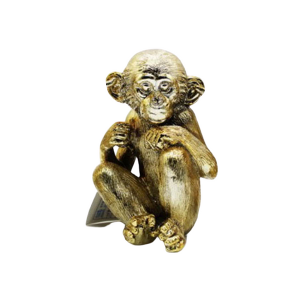 Orangutan Animal Statues - Gold Laughing