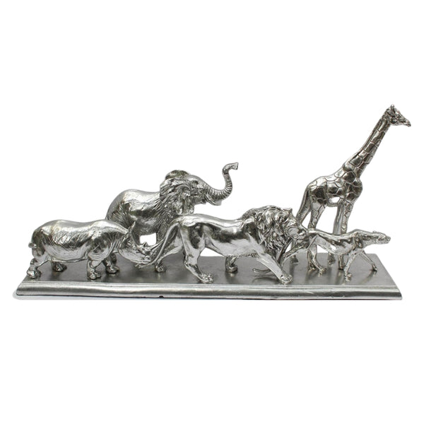 African Walking Group Animals Ornament - Silver
