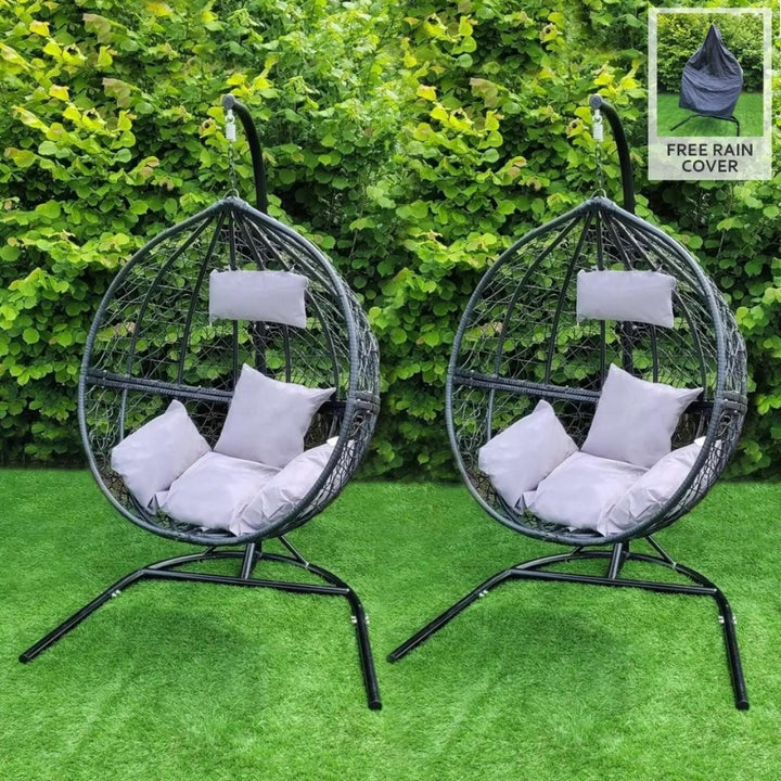 Rattan Egg Chairs with Free Waterproof Rain Cover