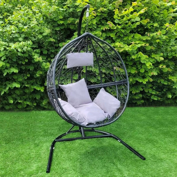 Rattan Egg Chair with FREE Waterproof Rain - Black or Grey