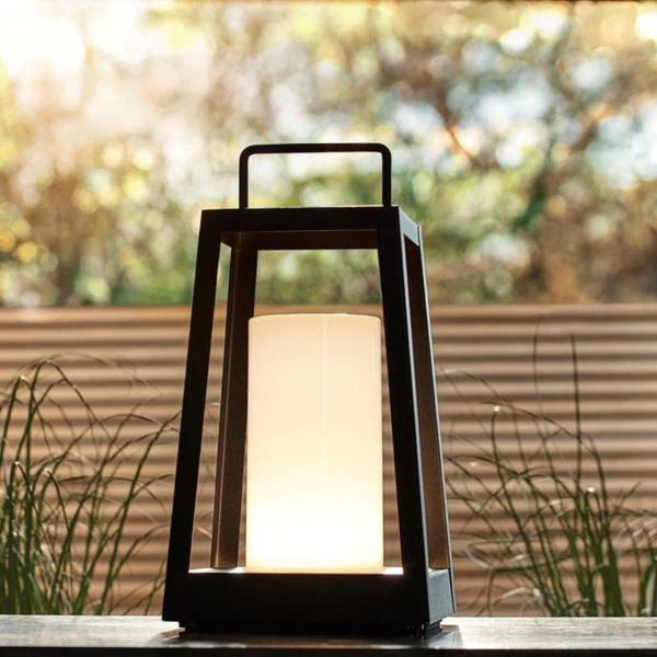 Ridley Black Outdoor USB Chargeable Lantern