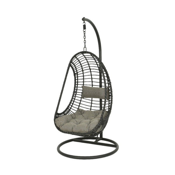 Kaemingk Egg Chair Riga Wicker in Black or Grey - 95cm