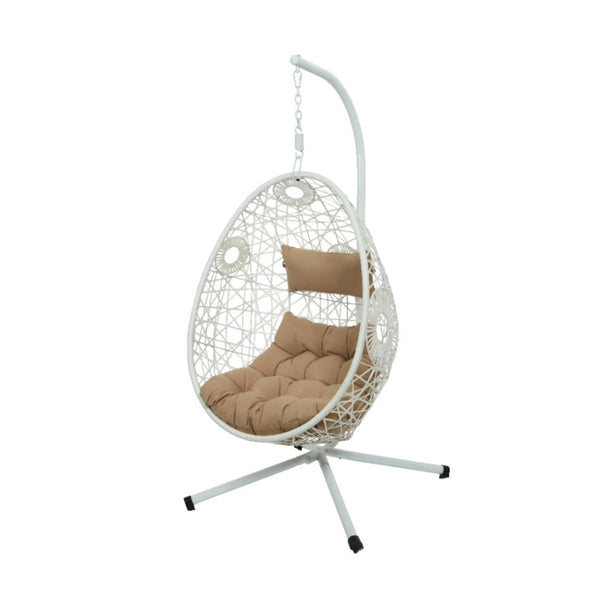 Kaemingk Figari Wicker Egg Chair in White - 95cm