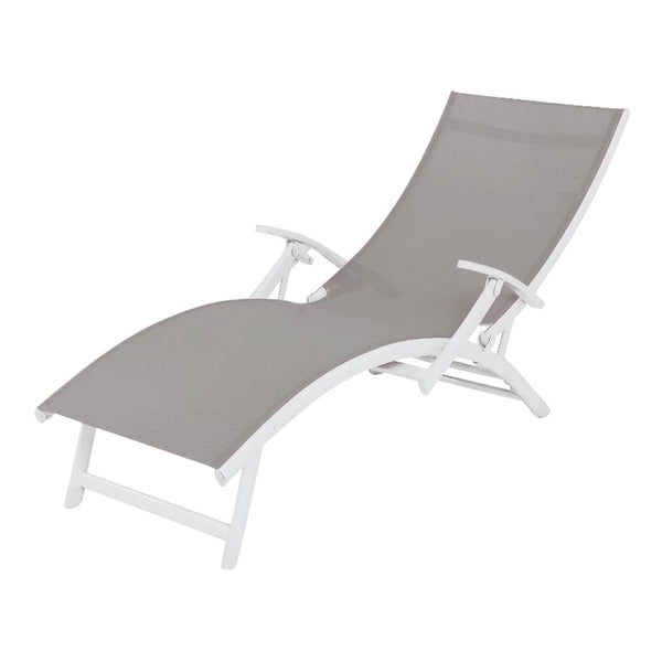 SupaGarden 4 Position Textilene Sun Lounger with Armrests