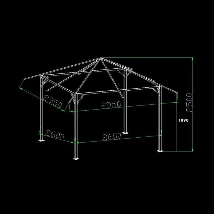 Glendale Venice Heavy Duty Gazebo 3 x 3m Mocha