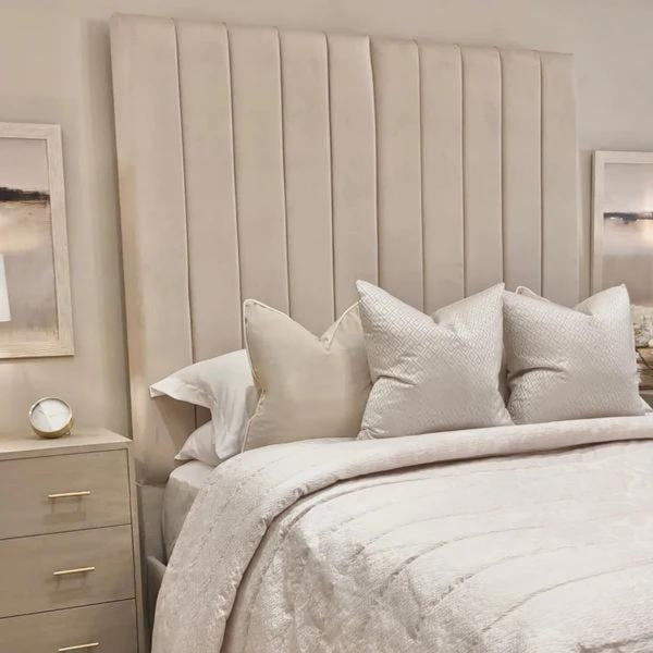 Zana Vanilla Luxury Panelled Bed in Double, King & Superking