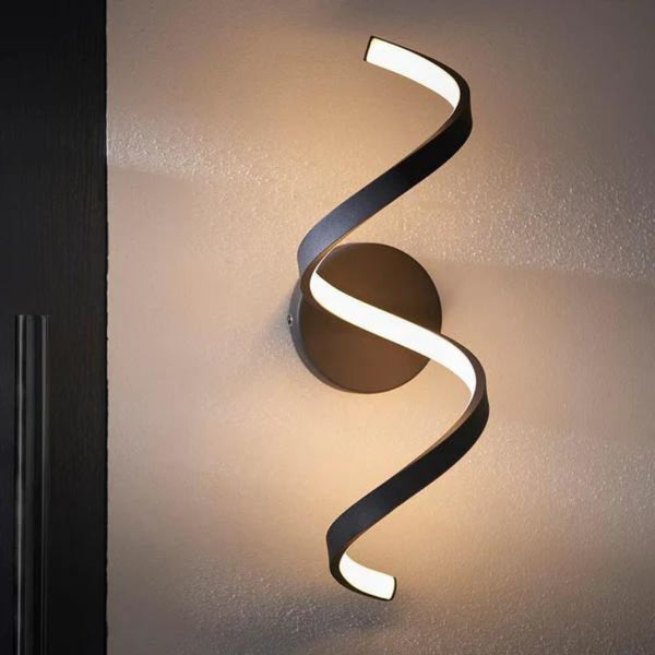 Black LED Twisted Outdoor Wall Light