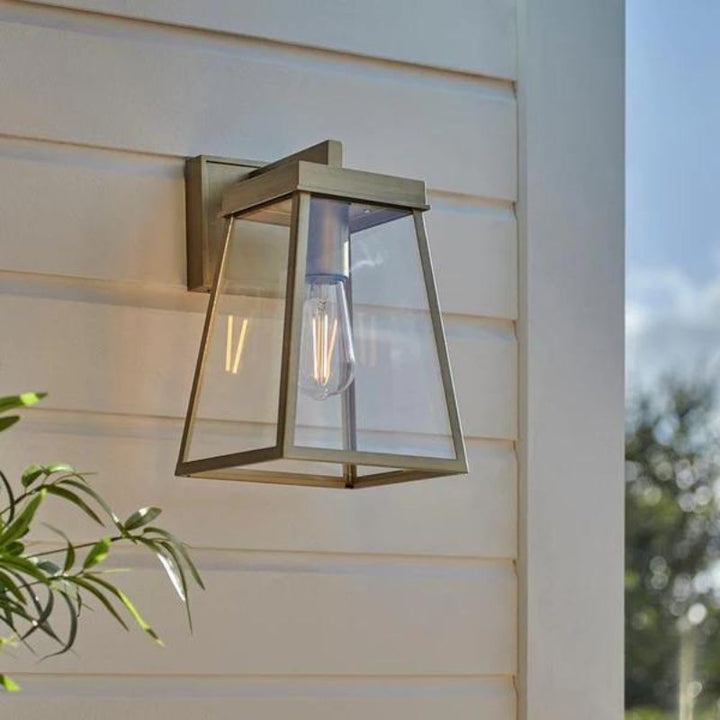 Nora Outdoor Gold & Glass Lantern Wall Light