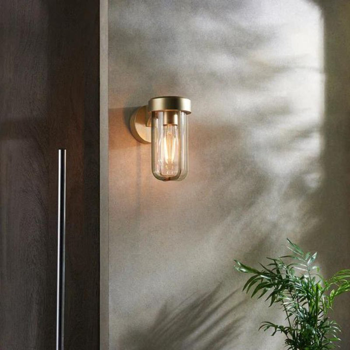 Sanford Brushed Gold Outdoor Wall Light