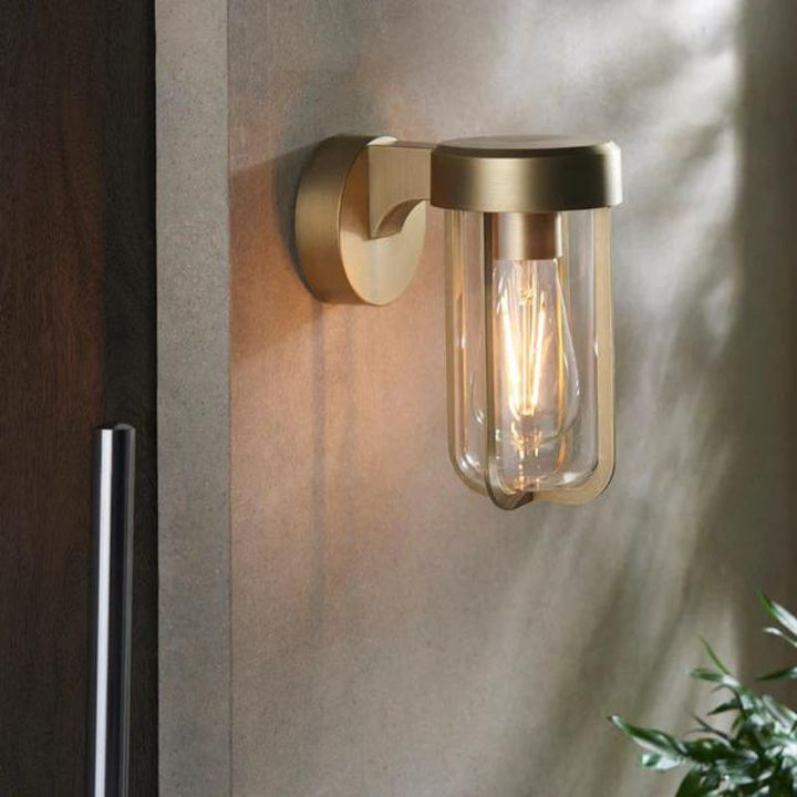 Sanford Brushed Gold Outdoor Wall Light