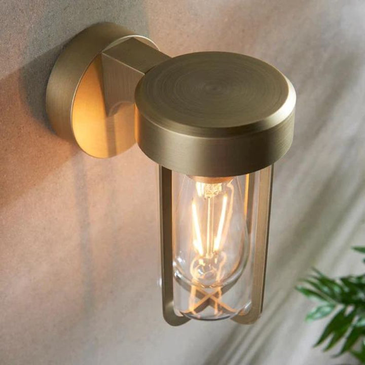 Sanford Brushed Gold Outdoor Wall Light